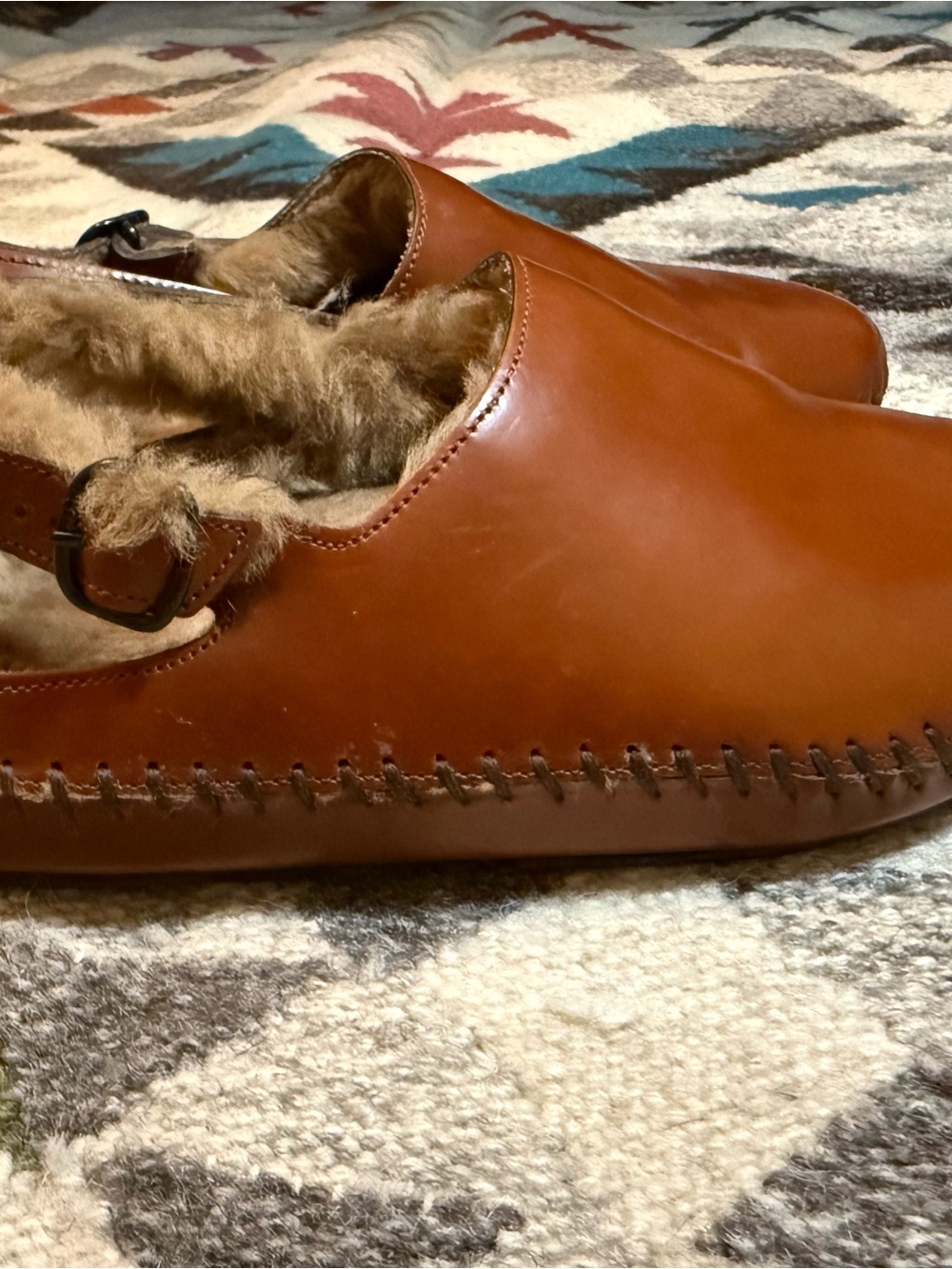 Hereu Cargol Shearling Lined Loafers Brown EU36
